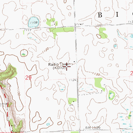 Topographic Map of KBAA-FM (Ortonville), MN