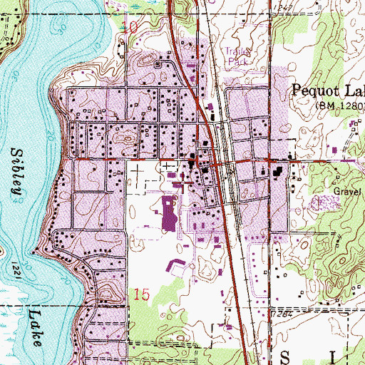 Topographic Map of KTIG-FM (Pequot Lakes), MN