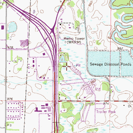 Topographic Map of WQPM-FM (Princeton), MN