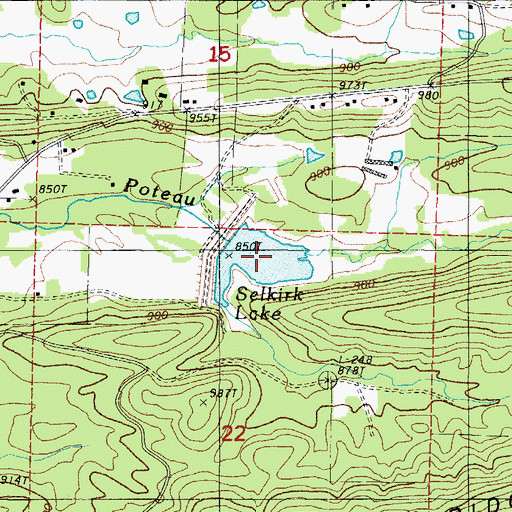 Topographic Map of Selkirk Lake, AR