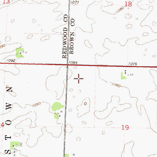 Topographic Map of KLPR-FM (Springfield), MN