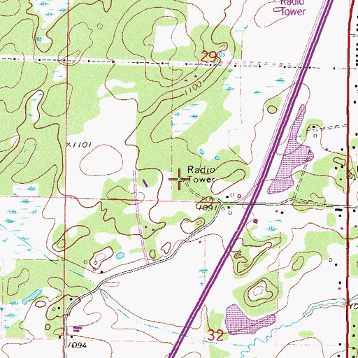 Topographic Map of KVSC-FM (Saint Cloud), MN
