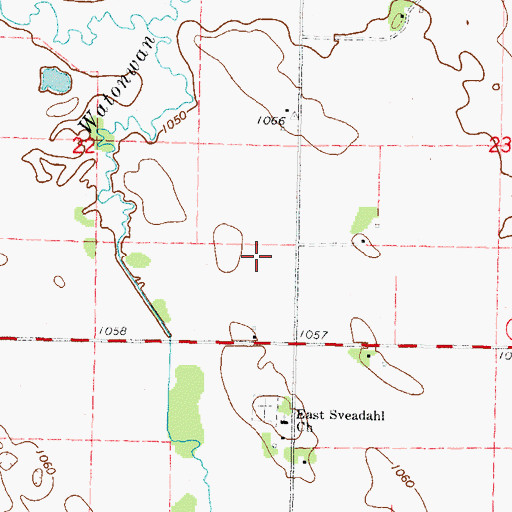 Topographic Map of KXAX-FM (Saint James), MN