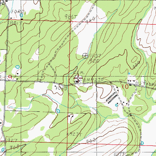Topographic Map of Shiloh Cemetery, AR