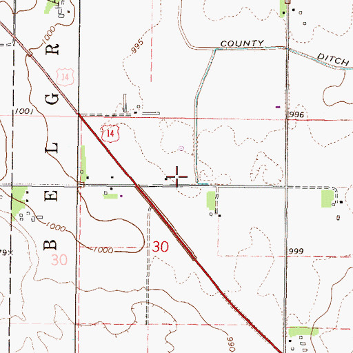 Topographic Map of KGAC-FM (Saint Peter), MN