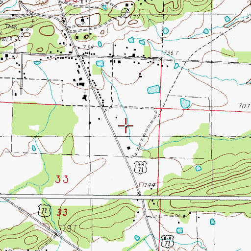 Topographic Map of Sodie Davidson Park, AR