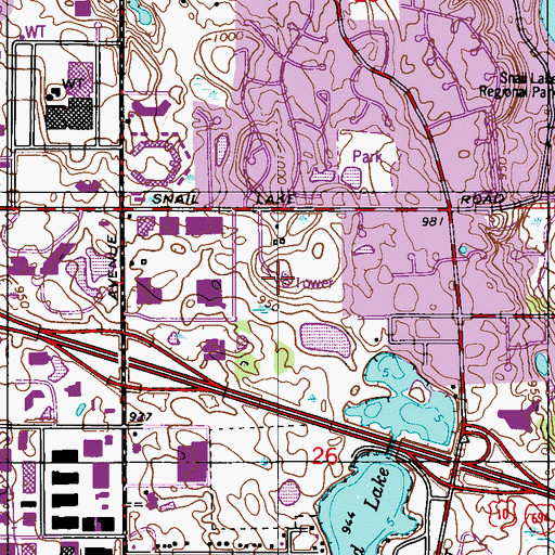 Topographic Map of KSTP-TV (Saint Paul), MN