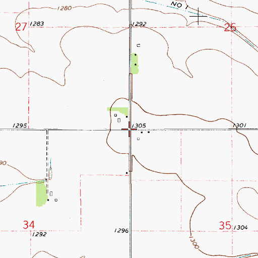 Topographic Map of Westfield Center (historical), MN