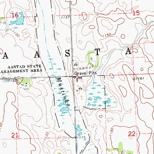 Topographic Map of Township of Aastad, MN