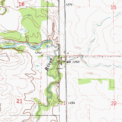 Topographic Map of Township of Adams, MN