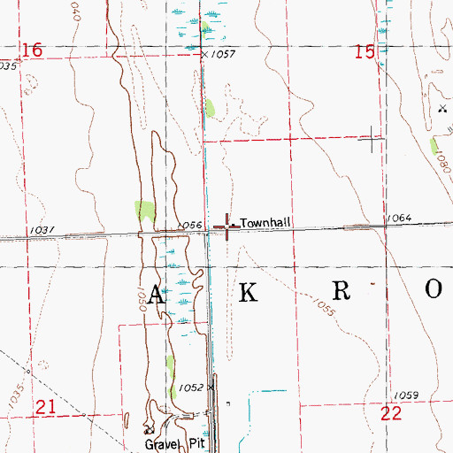Topographic Map of Township of Akron, MN
