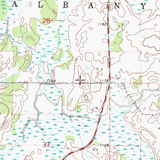Topographic Map of Township of Albany, MN