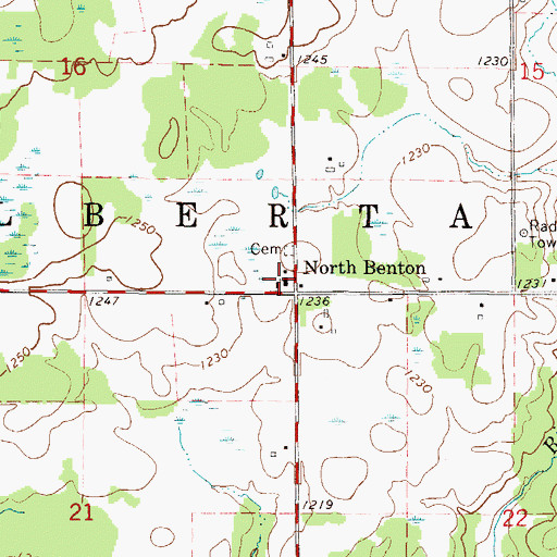 Topographic Map of Township of Alberta, MN