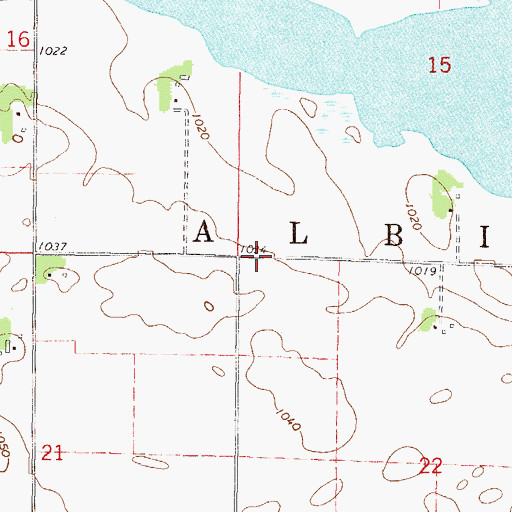 Topographic Map of Township of Albin, MN