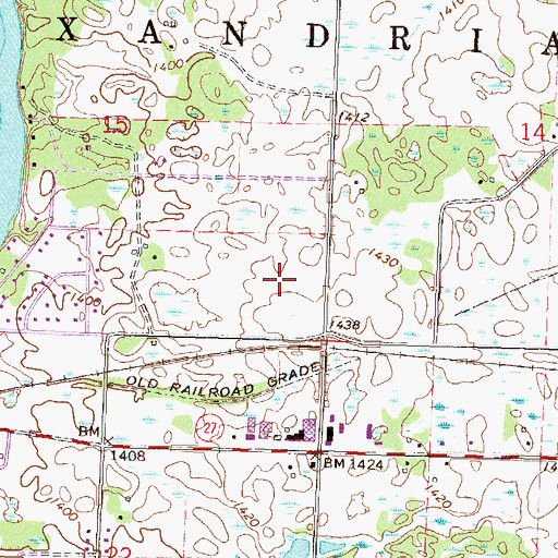 Topographic Map of Township of Alexandria, MN