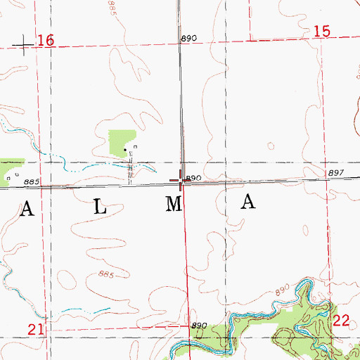 Topographic Map of Township of Alma, MN