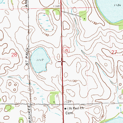 Topographic Map of Township of Almond, MN