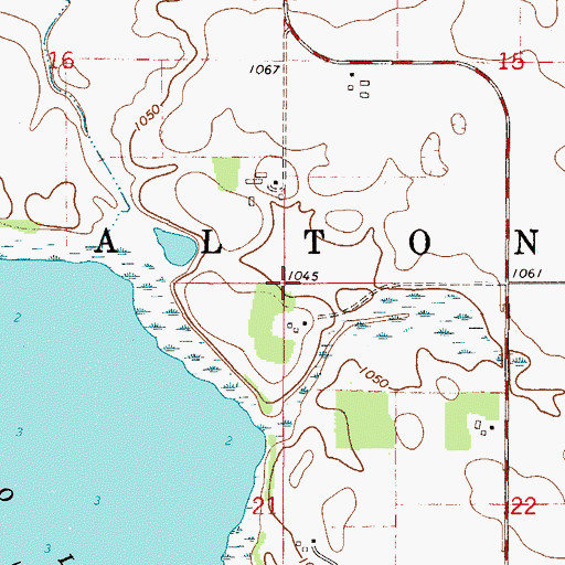 Topographic Map of Township of Alton, MN
