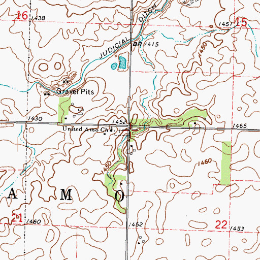 Topographic Map of Township of Amo, MN