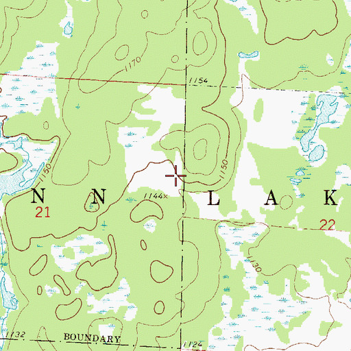 Topographic Map of Township of Ann Lake, MN