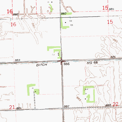 Topographic Map of Township of Anthony, MN