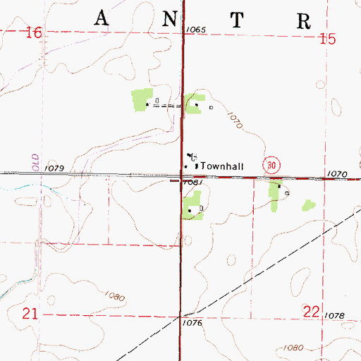 Topographic Map of Township of Antrim, MN