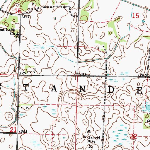 Topographic Map of Township of Arctander, MN
