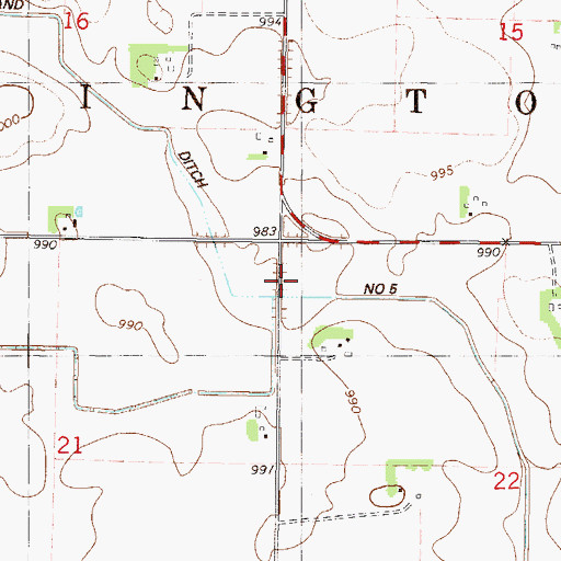 Topographic Map of Township of Arlington, MN