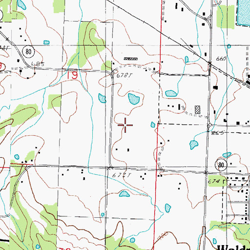 Topographic Map of Waldron High School, AR