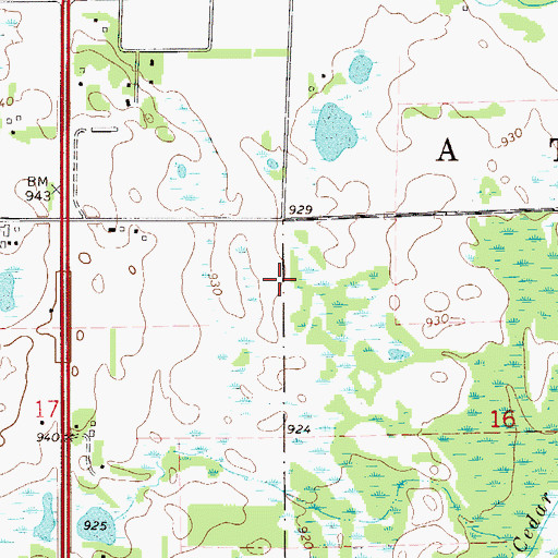 Topographic Map of Township of Athens, MN