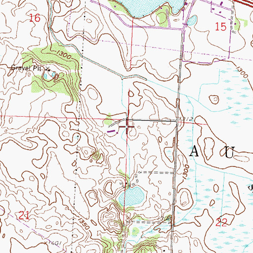 Topographic Map of Township of Audubon, MN