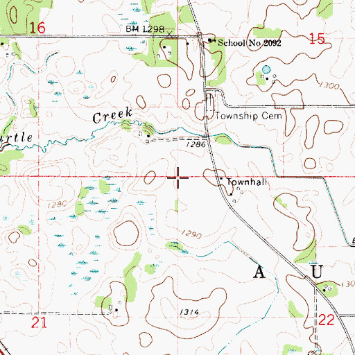 Topographic Map of Township of Aurora, MN