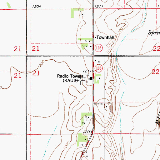 Topographic Map of Township of Austin, MN
