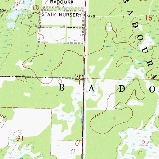 Topographic Map of Township of Badoura, MN