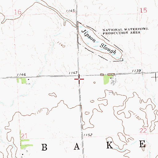 Topographic Map of Township of Baker, MN