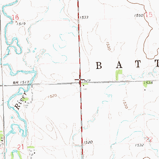 Topographic Map of Township of Battle Plain, MN