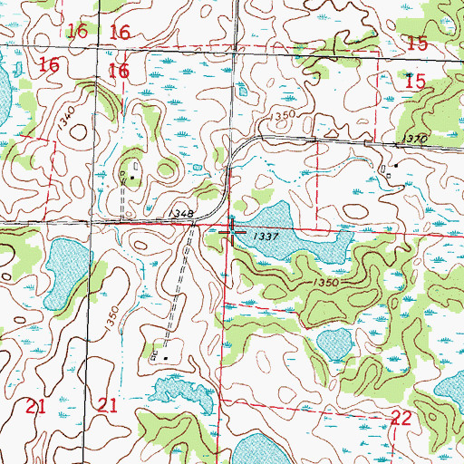 Topographic Map of Township of Beaulieu, MN