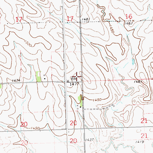 Topographic Map of Township of Beaver Creek, MN