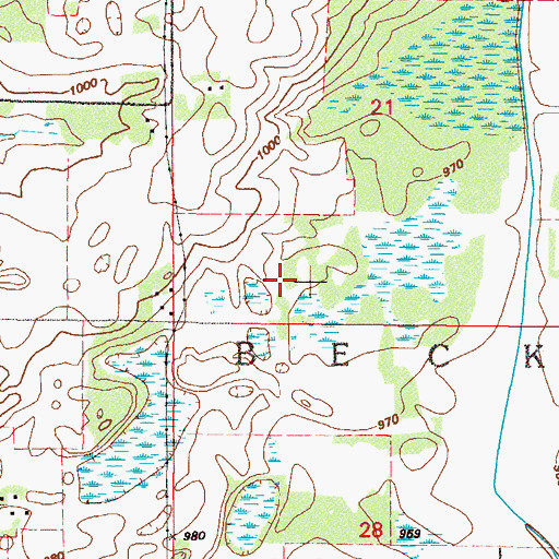 Topographic Map of Township of Becker, MN