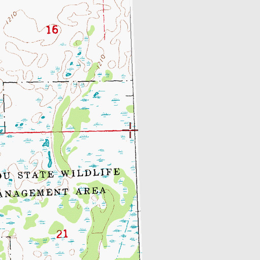 Topographic Map of Township of Bejou, MN