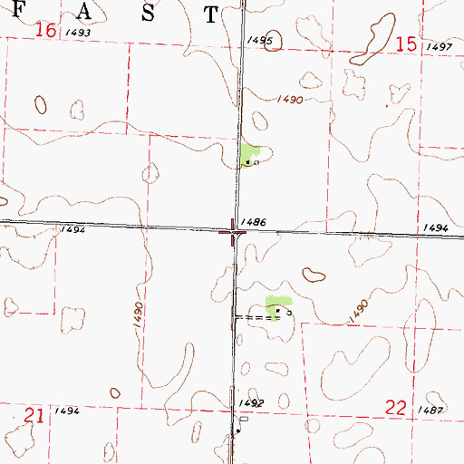 Topographic Map of Township of Belfast, MN