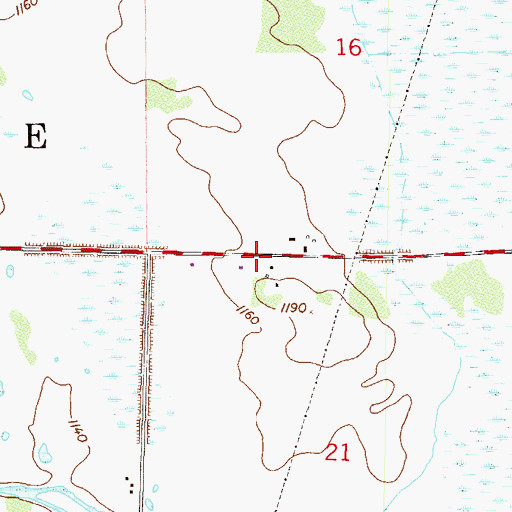 Topographic Map of Township of Belle Prairie, MN