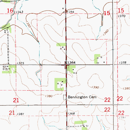 Topographic Map of Township of Bennington, MN