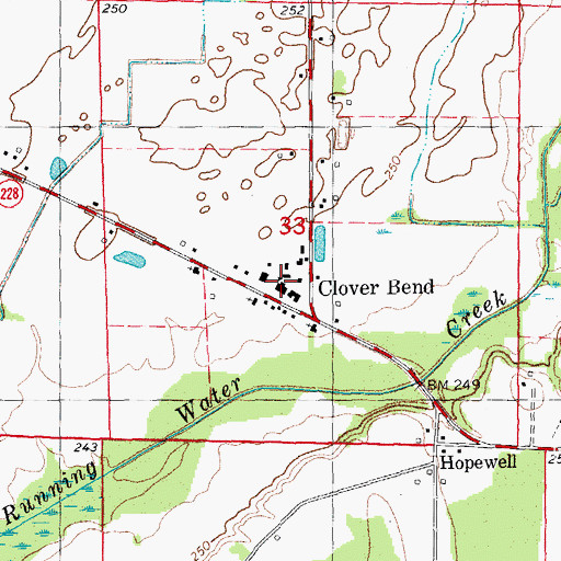 Topographic Map of Clover Bend High School, AR