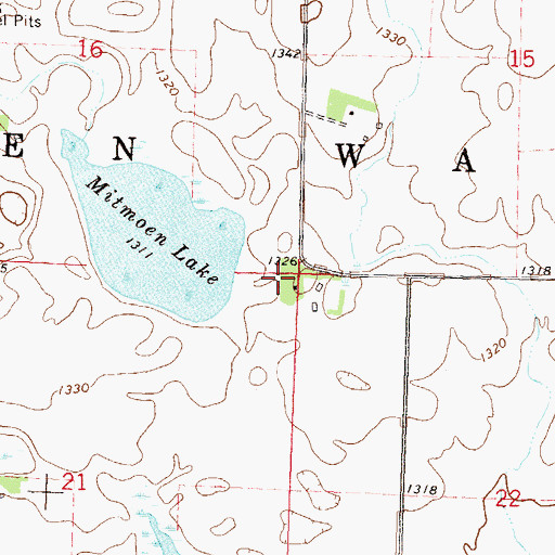 Topographic Map of Township of Ben Wade, MN