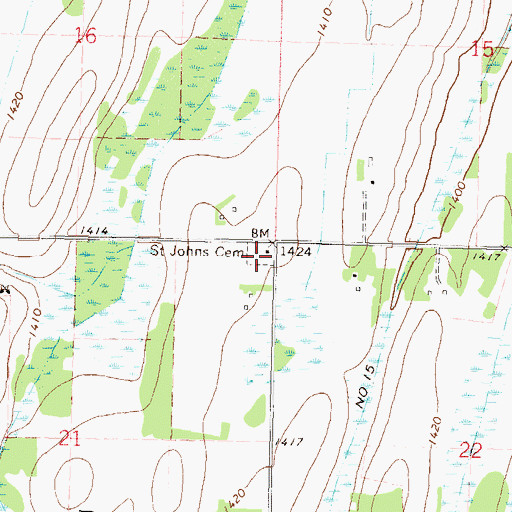 Topographic Map of Township of Bertha, MN