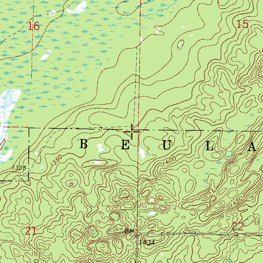 Topographic Map of Township of Beulah, MN