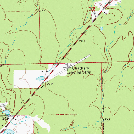 Topographic Map of Chatham Landing Strip (historical), AR