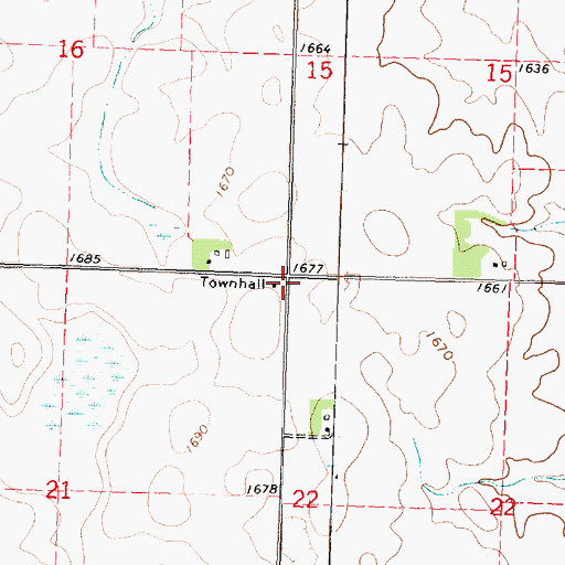 Topographic Map of Township of Bloom, MN