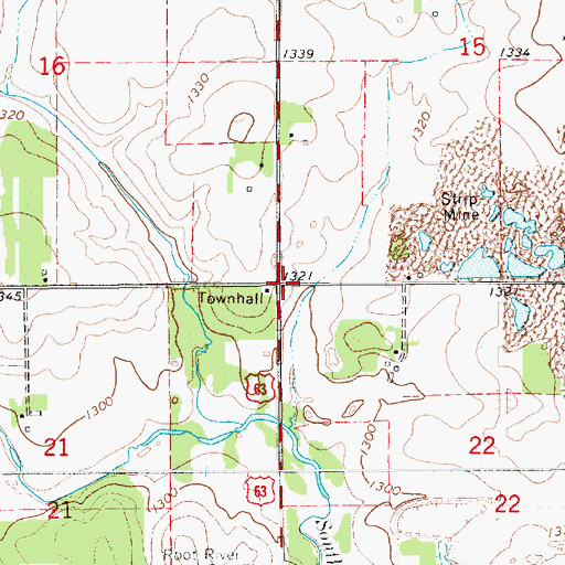 Topographic Map of Township of Bloomfield, MN